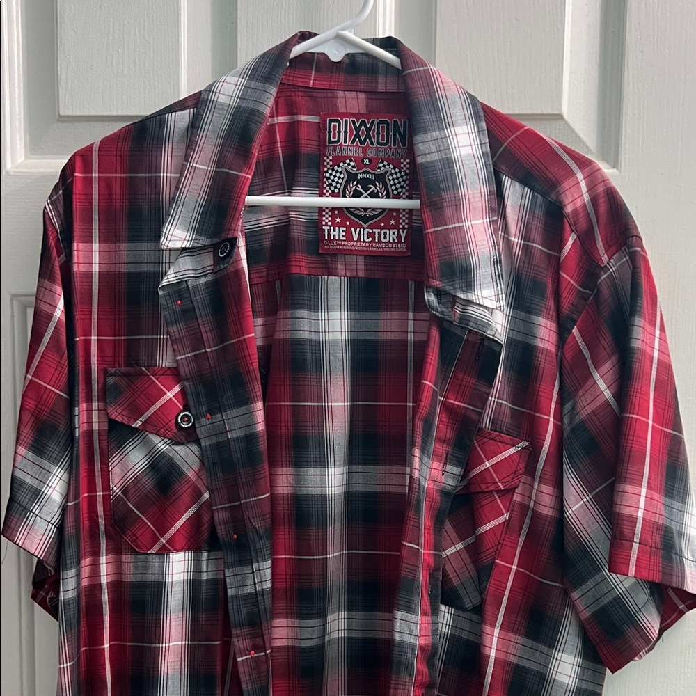 DIXXON The Victory Red and Black Plaid Shirt